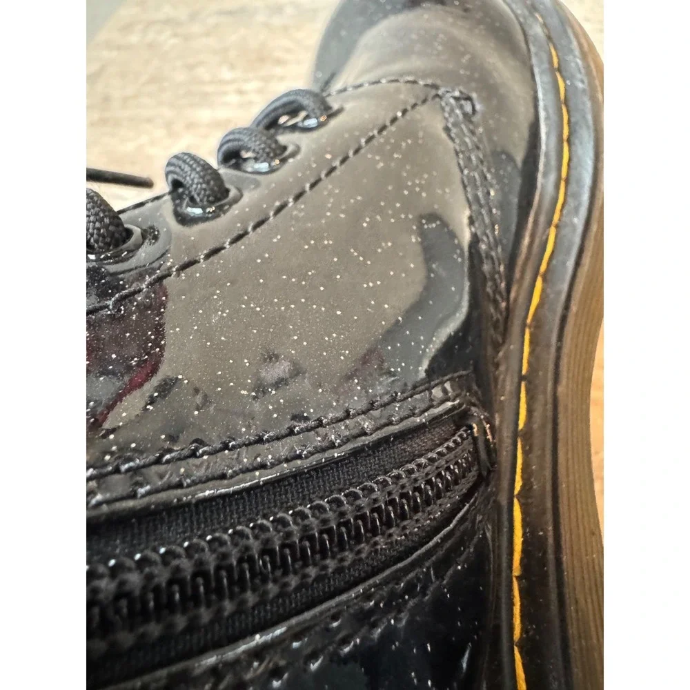 Doc Marten's Girls Size 2‎ Black Glitter Fairy Grunge Excellent Condition